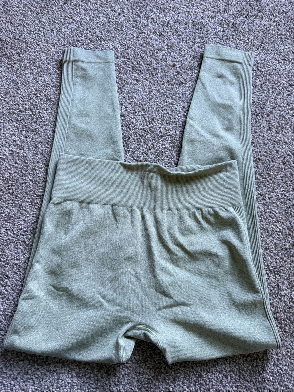 High-Rise Sage Green Seamless Leggings